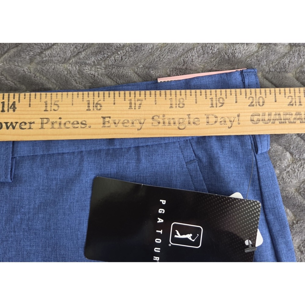 *NEW w/Tags PGA Tour Men's Heather Blue Golf Shorts Size 40 Stretch Straight Fit - Picture 7 of 9
